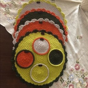 Set of 4 Placemats and coasters handmade crochet